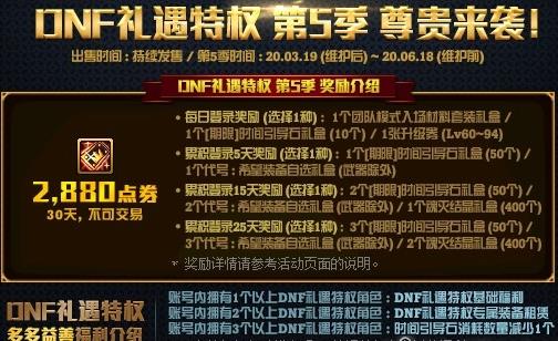 DNF礼遇特权第5季活动内容奖励_DNF礼遇特权第5季活动详情