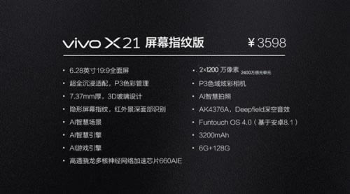vivox21屏幕指纹外观有多大?vivox21指纹版尺寸_安卓手机