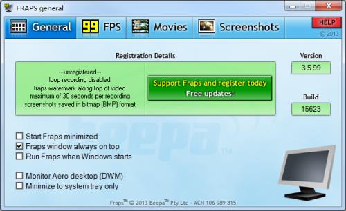 Fraps�ٷ����������_��ɫ��ȫ���԰��������